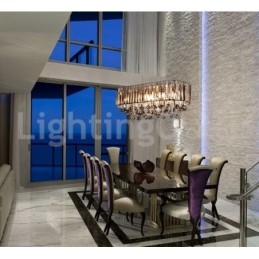 Rimelig Luksuriøs Rektangulær Krystalllysekrone