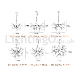 Postmoderne Fireflies-Lysekrone