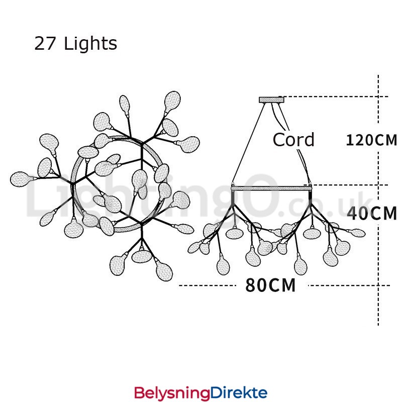 Luksuriøs Postmoderne Rund Ildfluelysekrone