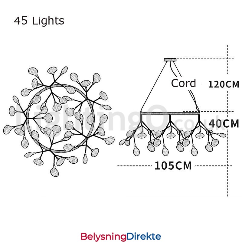 Luksuriøs Postmoderne Rund Ildfluelysekrone