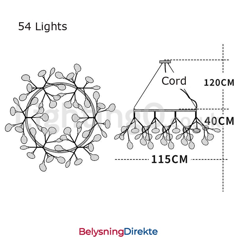 Luksuriøs Postmoderne Rund Ildfluelysekrone