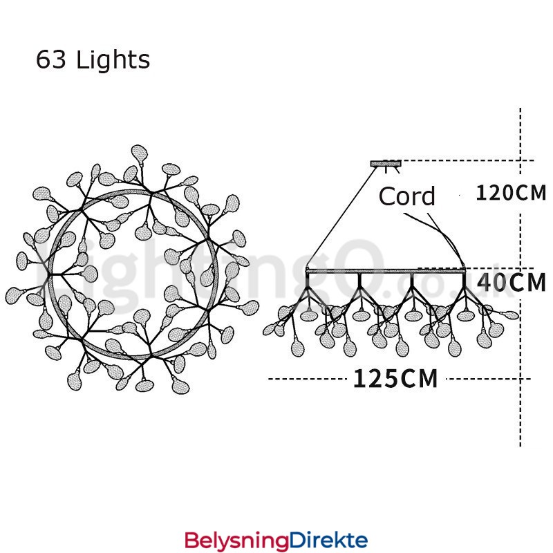 Luksuriøs Postmoderne Rund Ildfluelysekrone