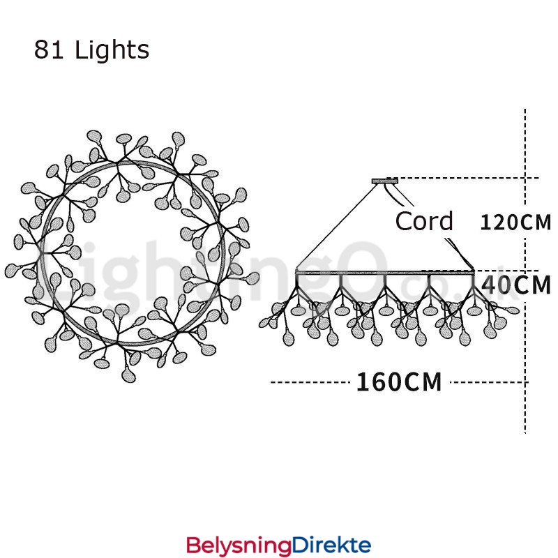 Luksuriøs Postmoderne Rund Ildfluelysekrone