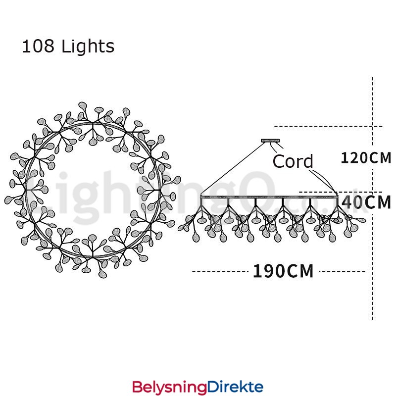 Luksuriøs Postmoderne Rund Ildfluelysekrone