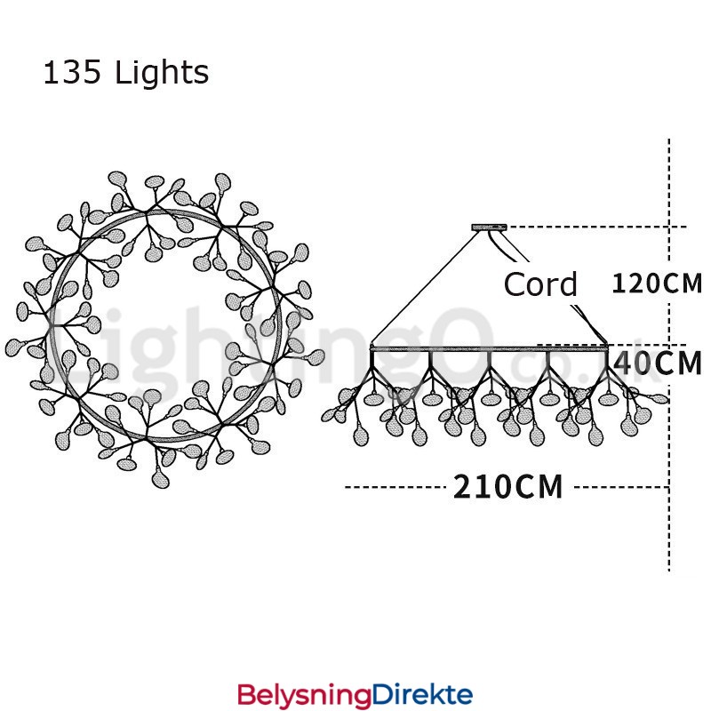 Luksuriøs Postmoderne Rund Ildfluelysekrone