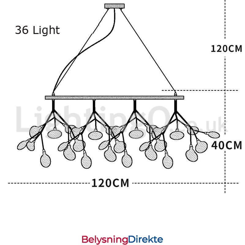 Postmoderne Fireflies-Lysekrone