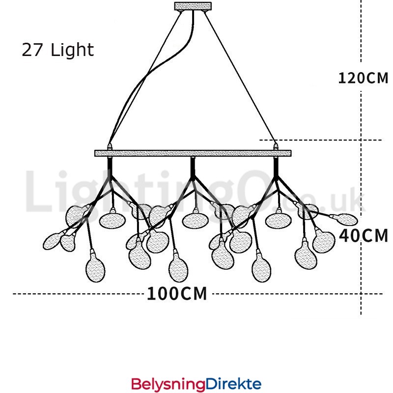 Postmoderne Fireflies-Lysekrone