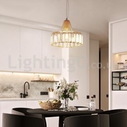 Nordisk Krystall Pendellampe Med Ett Hode