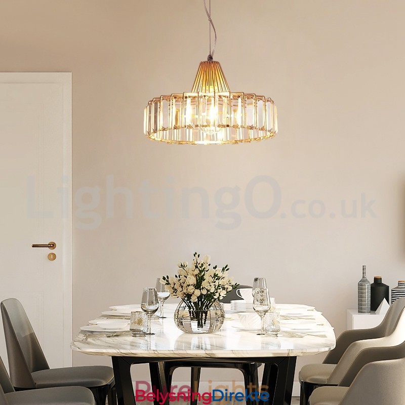 Nordisk Krystall Pendellampe Med Ett Hode