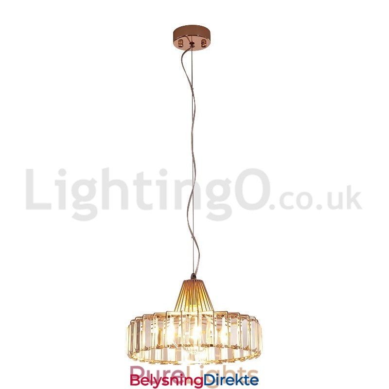 Nordisk Krystall Pendellampe Med Ett Hode