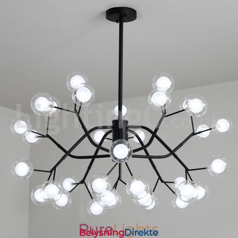 Nordisk Stil Magisk Bønnelysekrone Liten Klar Gjennomsiktig Glassboblekulelysekrone