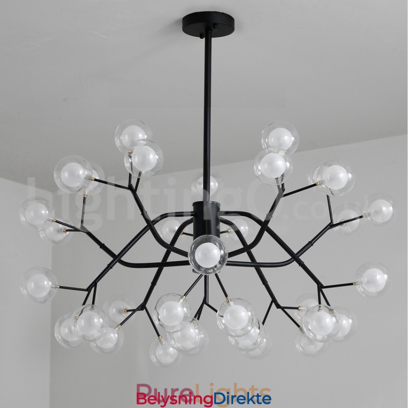 Nordisk Stil Magisk Bønnelysekrone Liten Klar Gjennomsiktig Glassboblekulelysekrone