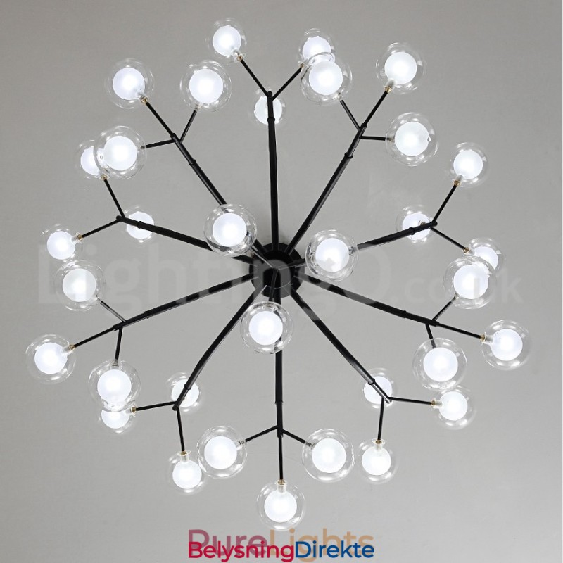 Nordisk Stil Magisk Bønnelysekrone Liten Klar Gjennomsiktig Glassboblekulelysekrone