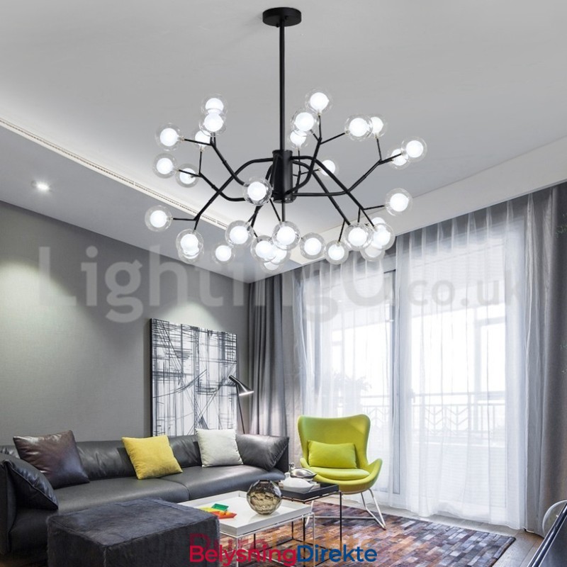 Nordisk Stil Magisk Bønnelysekrone Liten Klar Gjennomsiktig Glassboblekulelysekrone