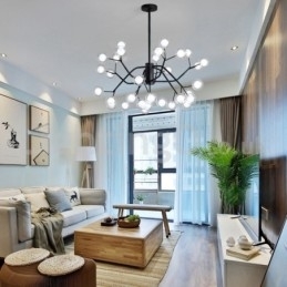 Nordisk Stil Magisk Bønnelysekrone Liten Klar Gjennomsiktig Glassboblekulelysekrone