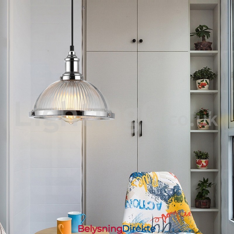 Industriell Rustfri Pendellampe Med Enkelt Hode