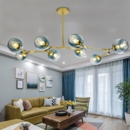 Nordisk Moderne Magisk Bønne-Glasslysekrone Molekylær Lysekrone