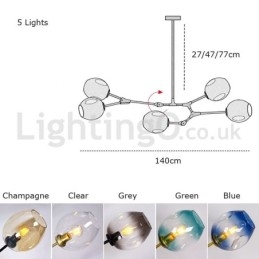 Nordisk Moderne Magisk Bønne-Glasslysekrone Molekylær Lysekrone