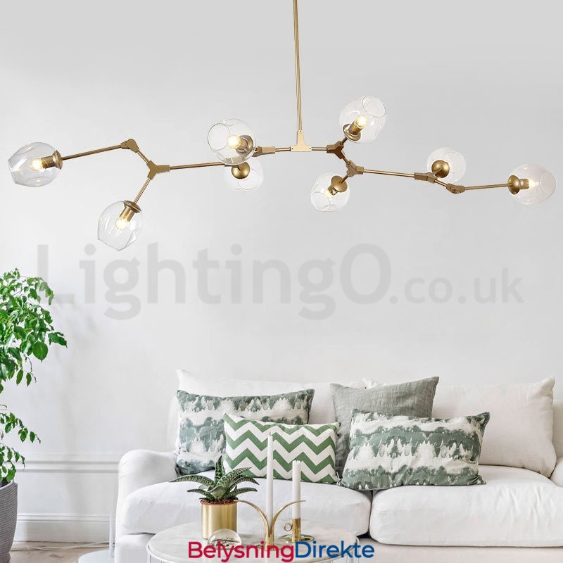 Nordisk Moderne Magisk Bønne-Glasslysekrone Molekylær Lysekrone