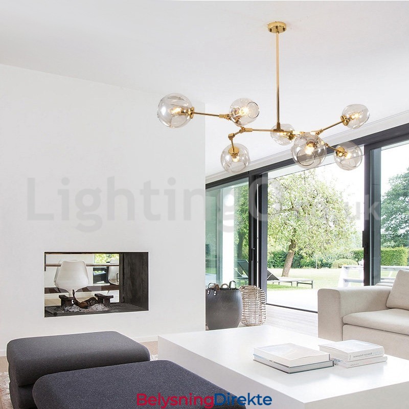 Nordisk Moderne Magisk Bønne-Glasslysekrone Molekylær Lysekrone