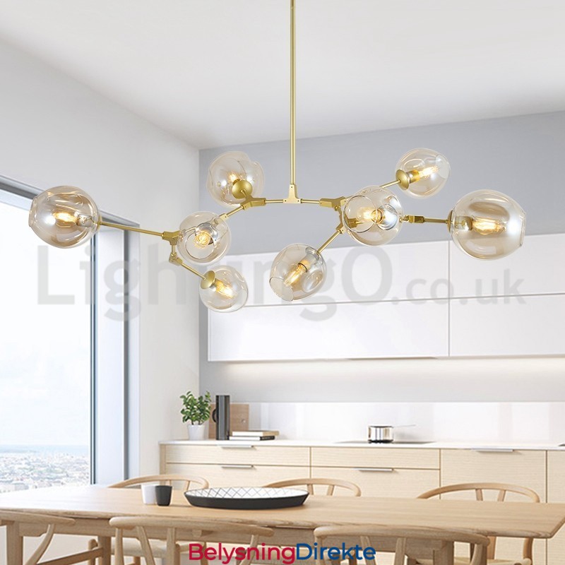 Nordisk Moderne Magisk Bønne-Glasslysekrone Molekylær Lysekrone