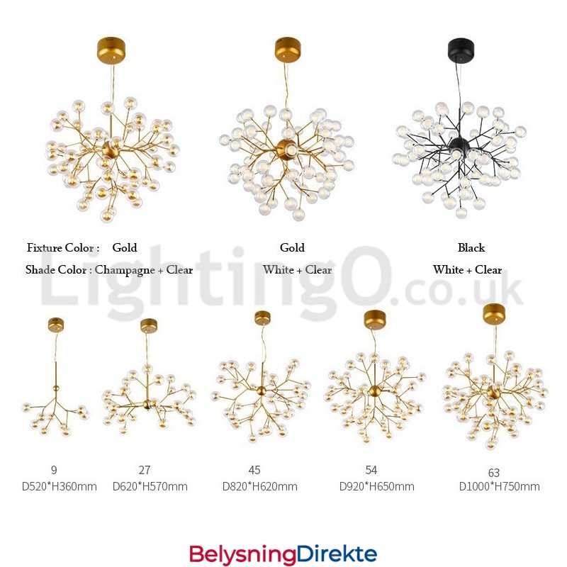 Nordisk Postmoderne Molekylær Boblelysekrone I Glass