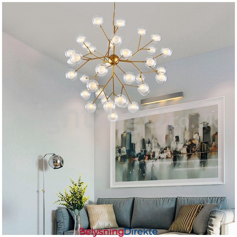 Nordisk Postmoderne Molekylær Boblelysekrone I Glass