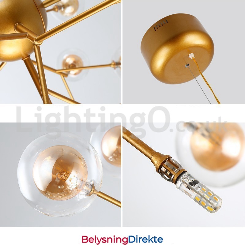 Nordisk Postmoderne Molekylær Boblelysekrone I Glass