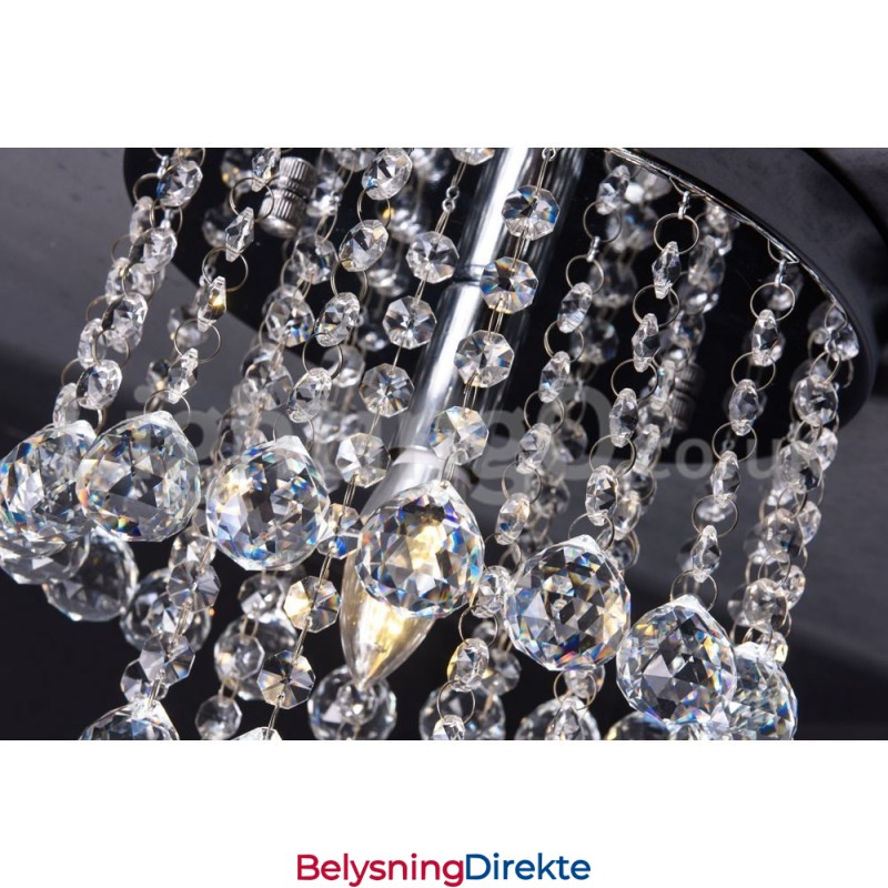 Moderne Rund Krystalllysekrone Til Veranda, Innfelt Lampe