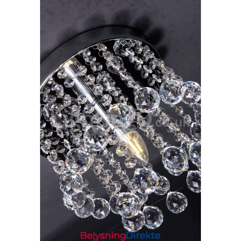Moderne Rund Krystalllysekrone Til Veranda, Innfelt Lampe