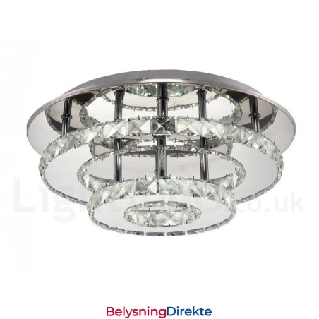 Dimbare Moderne Runde Krystall Taklamper Med Fjernkontroll, Innfelt