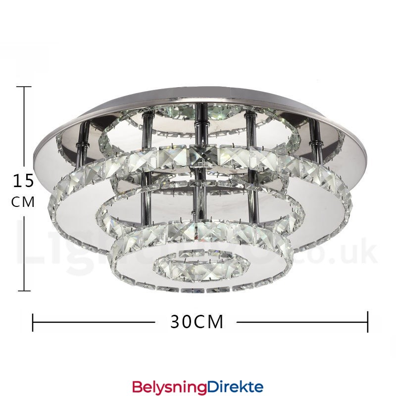 Dimbare Moderne Runde Krystall Taklamper Med Fjernkontroll, Innfelt