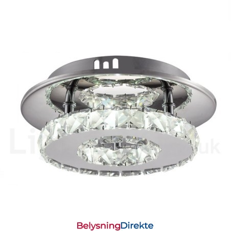 Dimbare Moderne Runde Krystall Taklamper Med Fjernkontroll, Innfelt