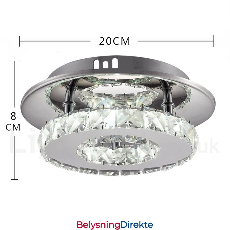Dimbare Moderne Runde Krystall Taklamper Med Fjernkontroll, Innfelt