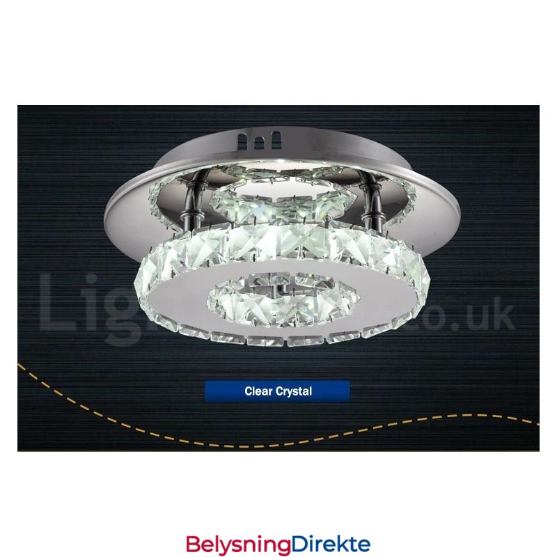 Dimbare Moderne Runde Krystall Taklamper Med Fjernkontroll, Innfelt