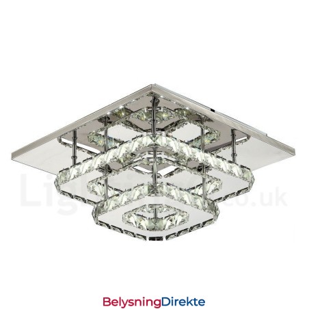 Dimbare Moderne Firkantede Krystalltaklamper Med Fjernkontroll