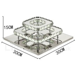 Dimbare Moderne Firkantede Krystalltaklamper Med Fjernkontroll
