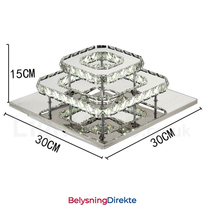 Dimbare Moderne Firkantede Krystalltaklamper Med Fjernkontroll