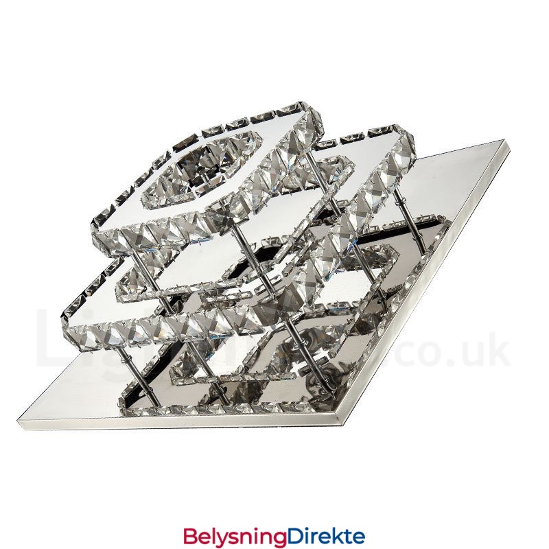 Dimbare Moderne Firkantede Krystalltaklamper Med Fjernkontroll