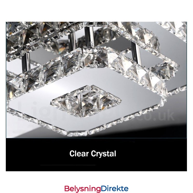 Dimbare Moderne Firkantede Krystalltaklamper Med Fjernkontroll