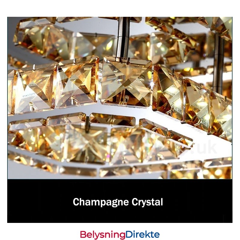 Dimbare Moderne Firkantede Krystalltaklamper Med Fjernkontroll