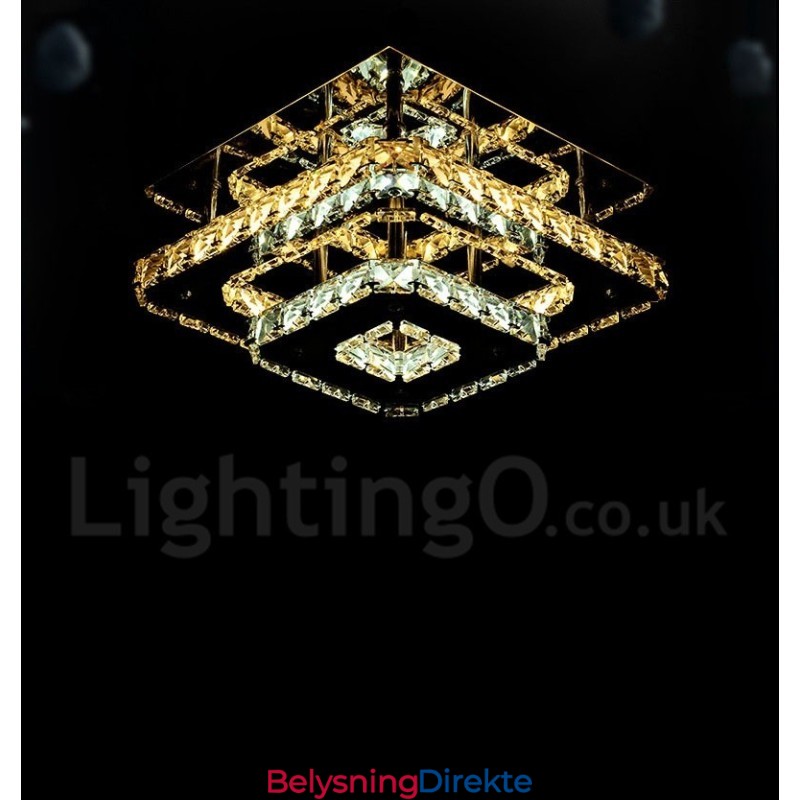 Dimbare Moderne Firkantede Krystalltaklamper Med Fjernkontroll