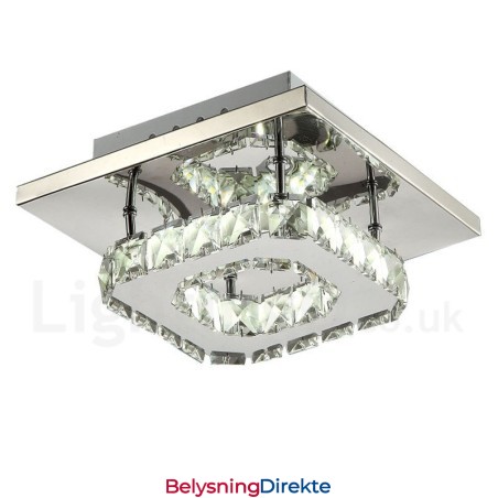 Dimbare Moderne Firkantede Krystalltaklamper Med Fjernkontroll