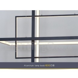 Dimbar Pendellampe Med Fjernkontroll, Moderne Design, Tre Rektangler