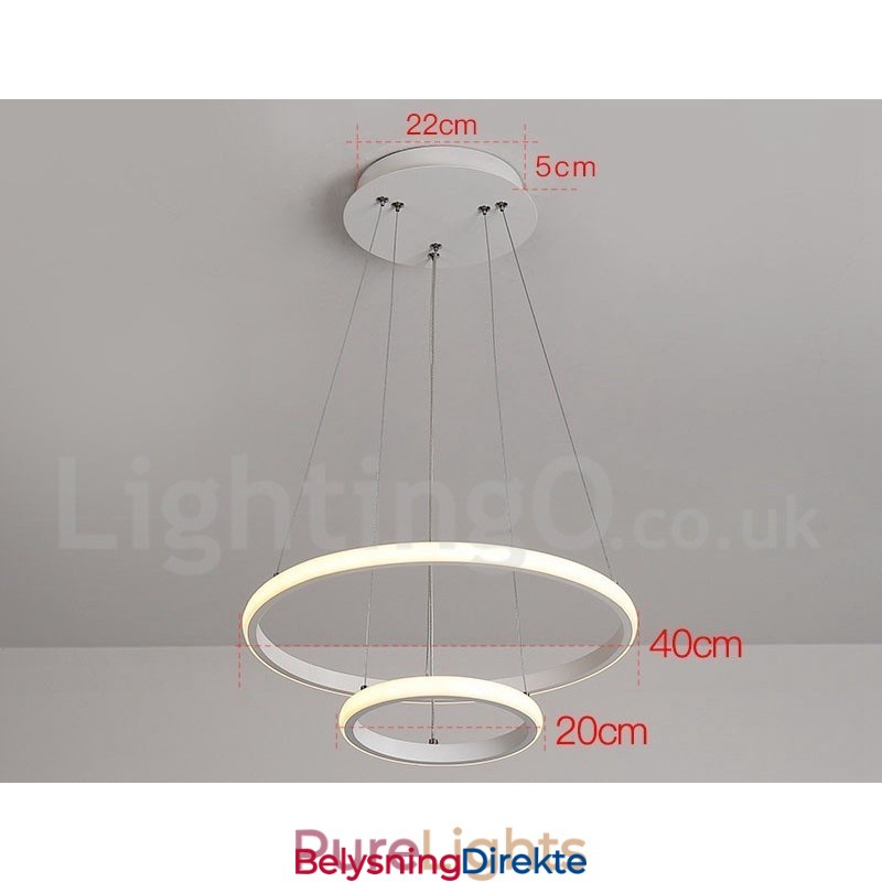 Dimmbar Pendellampe Outside The Circles Light Med Fjernkontroll, Moderne Designringer