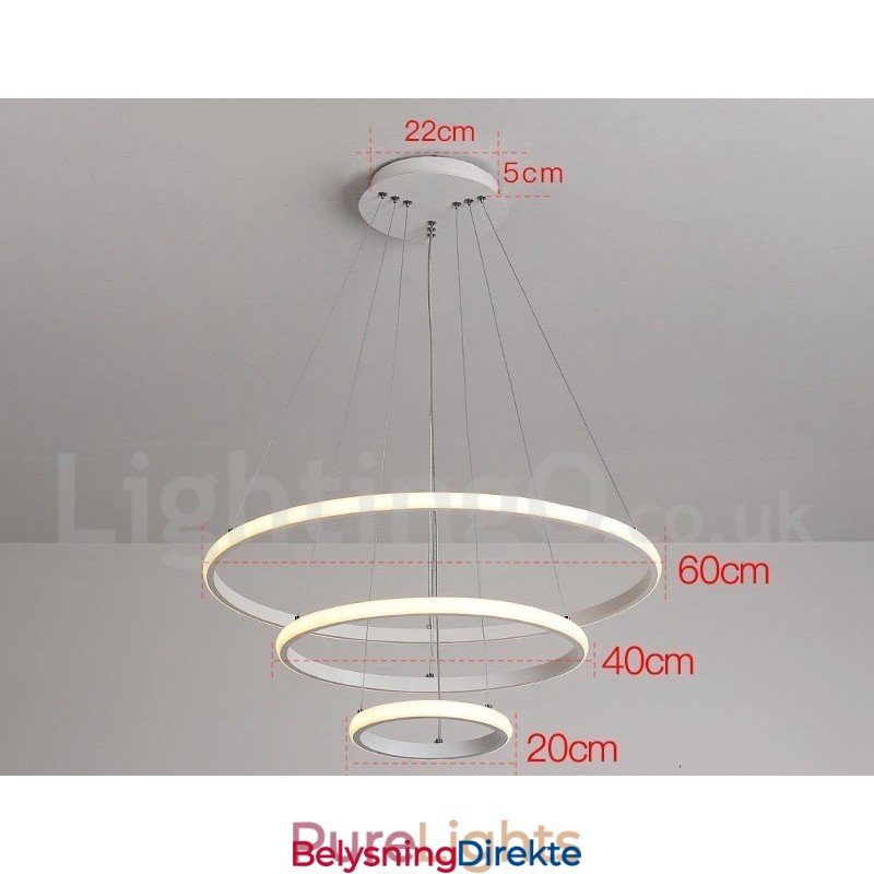 Dimmbar Pendellampe Outside The Circles Light Med Fjernkontroll, Moderne Designringer