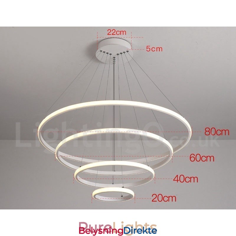 Dimmbar Pendellampe Outside The Circles Light Med Fjernkontroll, Moderne Designringer