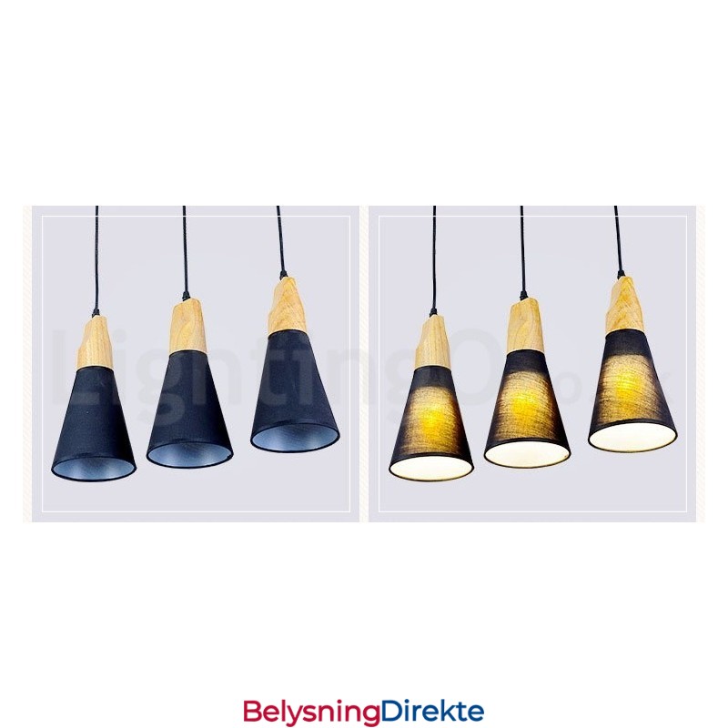 Moderne Tre Pendellampe Med 1 Lyskilde Og 3 Lyskilder Og Stoffskjerm