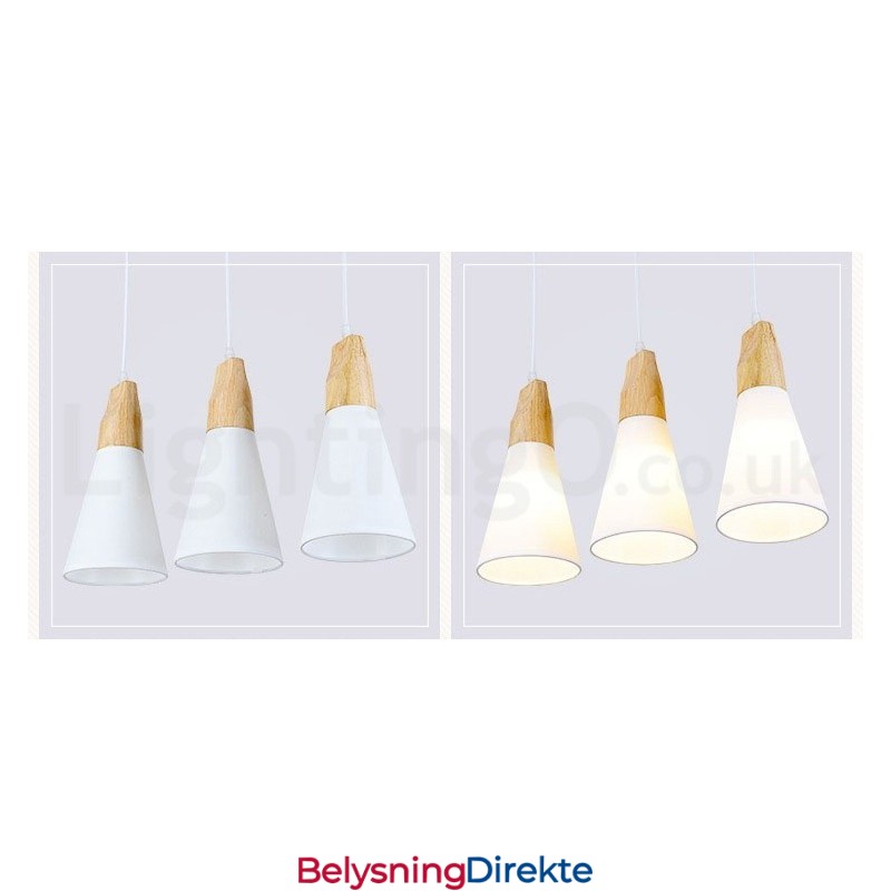Moderne Tre Pendellampe Med 1 Lyskilde Og 3 Lyskilder Og Stoffskjerm