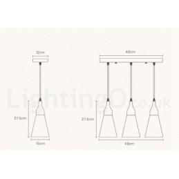 Moderne Tre Pendellampe Med 1 Lyskilde Og 3 Lyskilder Og Stoffskjerm
